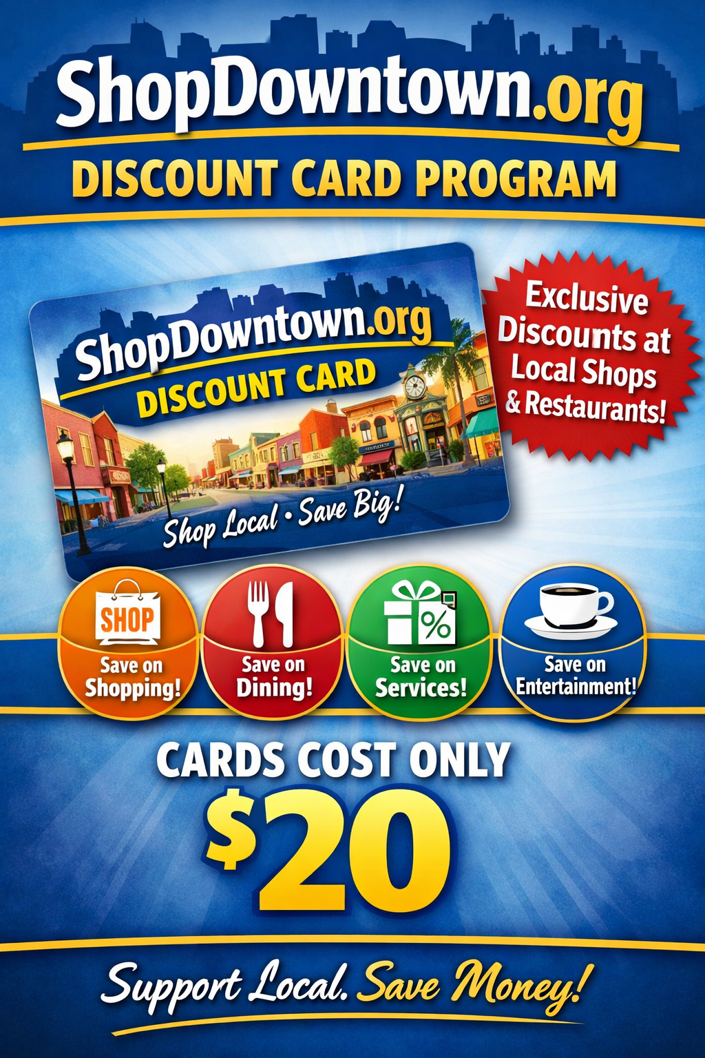 ShopDowntown.org Discount Card